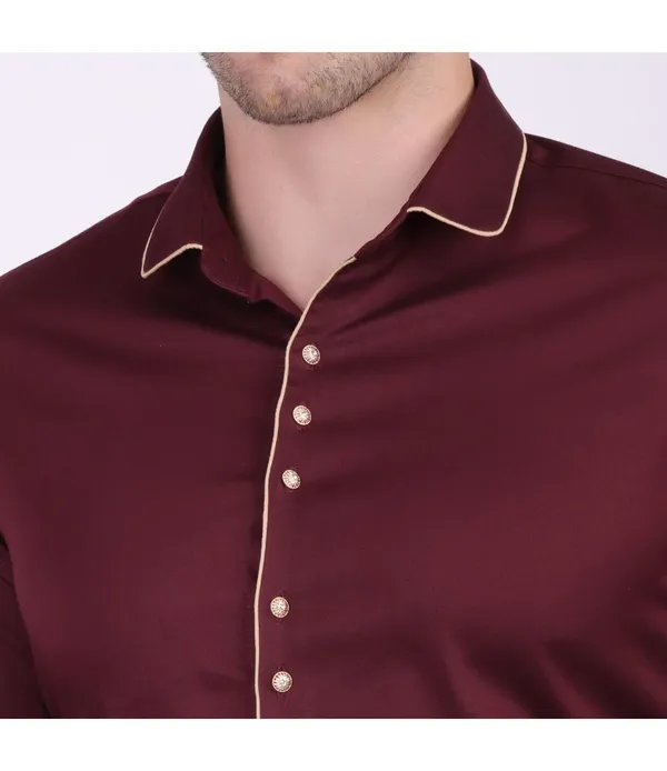 Maroon__Cotton_Blend_Solid_Shirt_For_Men