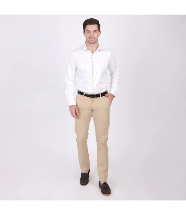 White__Cotton_Blend_Solid_Shirt_For_Men