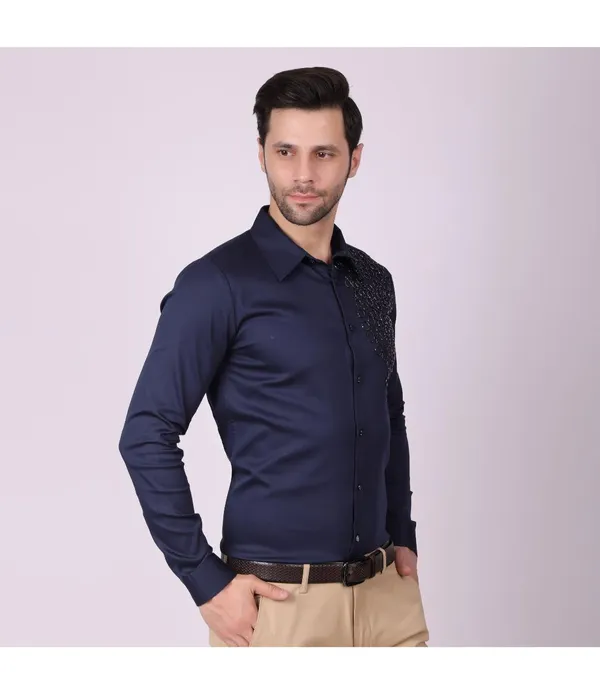Blue_Cotton_Blend_Full_Sleeve_Shirt_For_Men