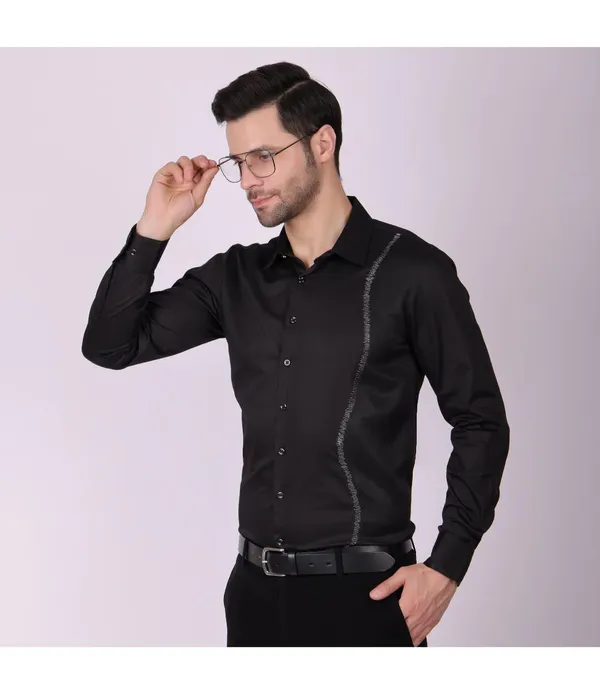 Black_Cotton_Blend_Full_Sleeve_Shirt_For_Men