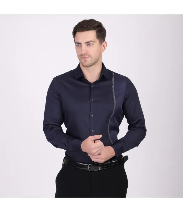Blue_Cotton_Blend_Full_Sleeve_Shirt_For_Men