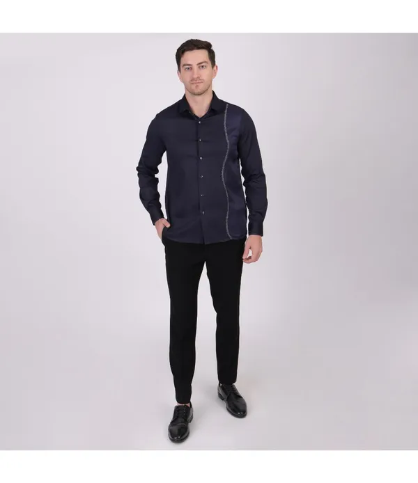 Blue_Cotton_Blend_Full_Sleeve_Shirt_For_Men