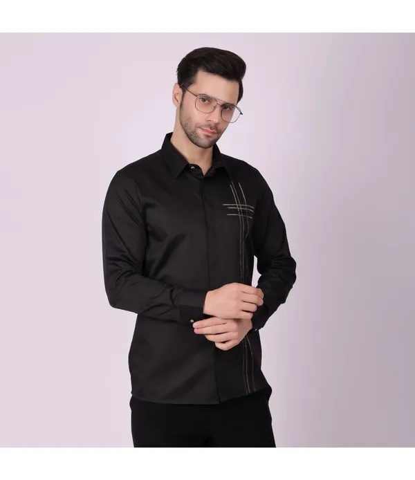 Black_Cotton_Full_Sleeve_Shirt_For_Men