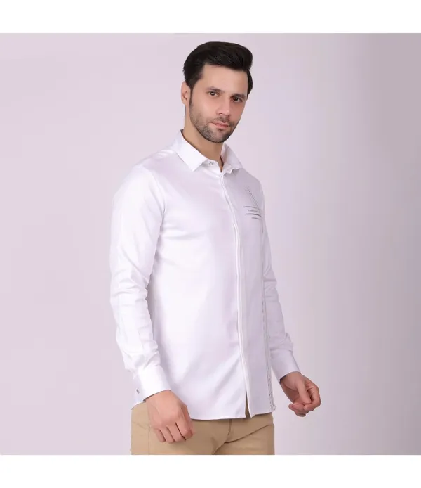 White_Cotton_Full_Sleeve_Shirt_For_Men