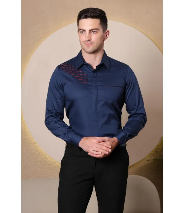 Blue_Polycotton_Full_Sleeve_Shirt_For_Men