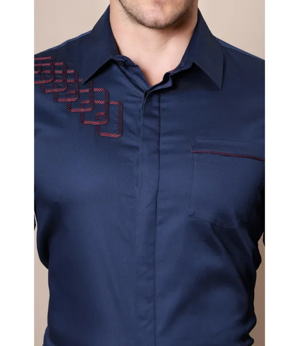 Blue_Polycotton_Full_Sleeve_Shirt_For_Men