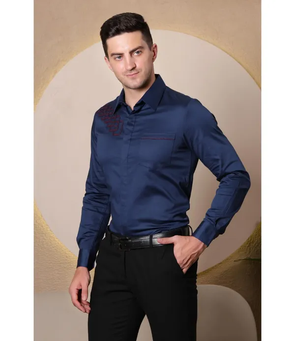 Blue_Polycotton_Full_Sleeve_Shirt_For_Men