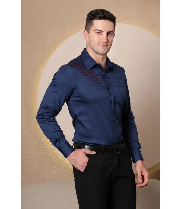 Blue_Polycotton_Full_Sleeve_Shirt_For_Men