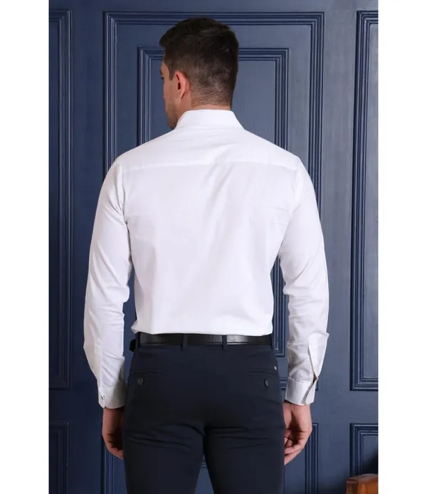 White_Polycotton_Full_Sleeve_Shirt_For_Men