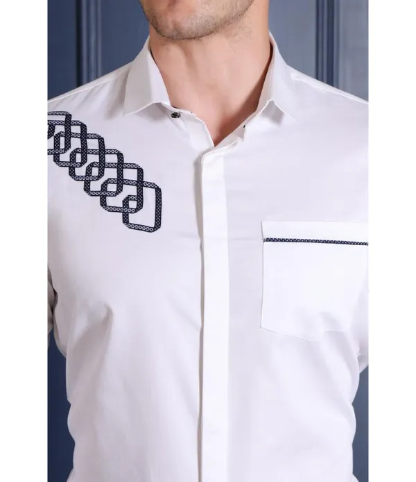 White_Polycotton_Full_Sleeve_Shirt_For_Men