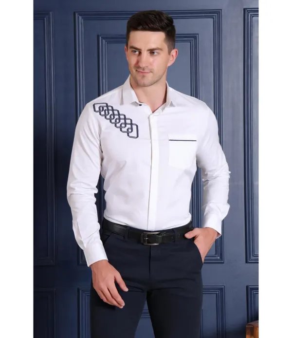 White_Polycotton_Full_Sleeve_Shirt_For_Men