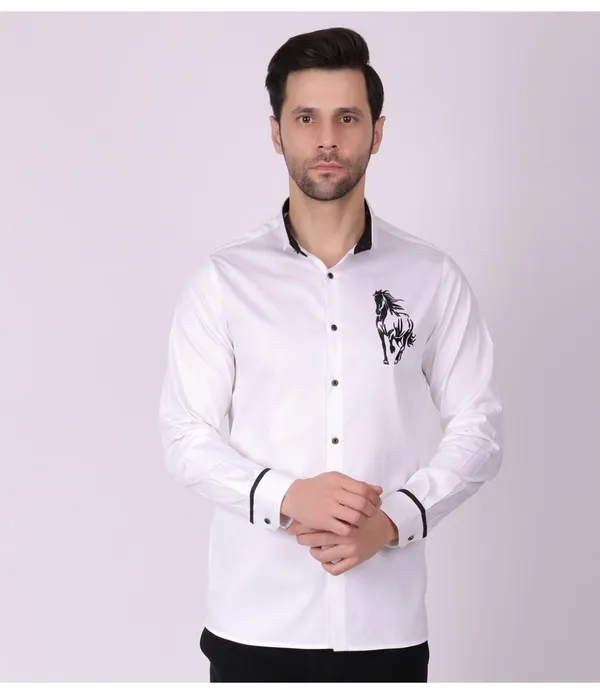 Whie_Cotton_Blend_Full_Sleeve_Shirt_For_Men