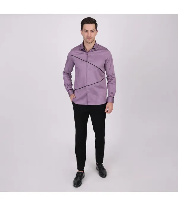 Mauve_Cotton_Blend_Lace_Work_Shirt_For_Men