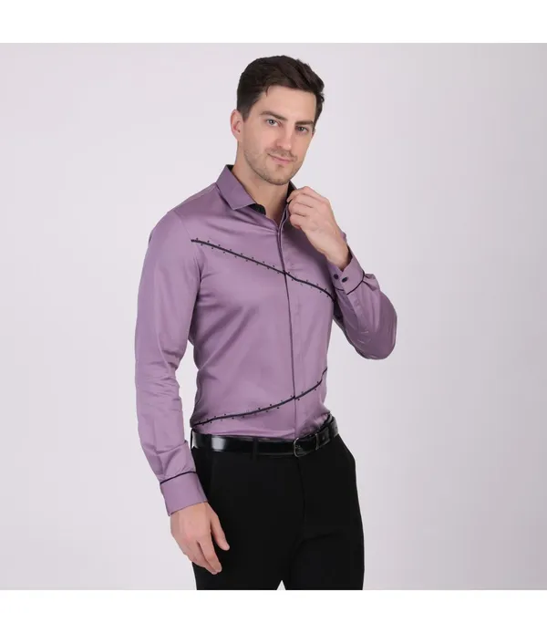 Mauve_Cotton_Blend_Lace_Work_Shirt_For_Men