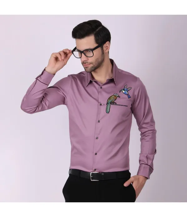 Purple_Cotton_Blend_Patch_Work_Shirt_For_Men