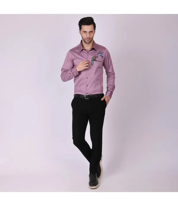 Purple_Cotton_Blend_Patch_Work_Shirt_For_Men
