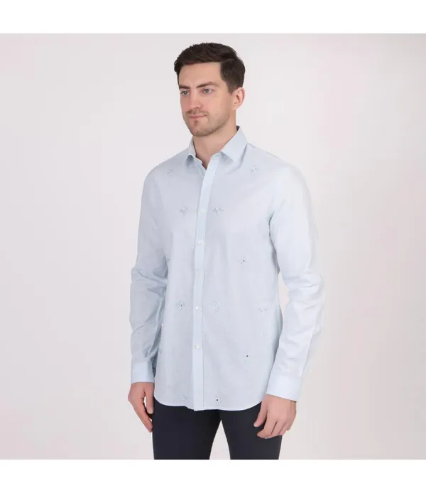 Light_Blue__Cotton_Self_Design_Shirt_For_Men