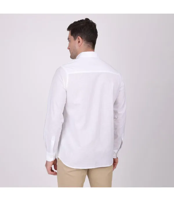 White__Cotton_Self_Design_Shirt_For_Men
