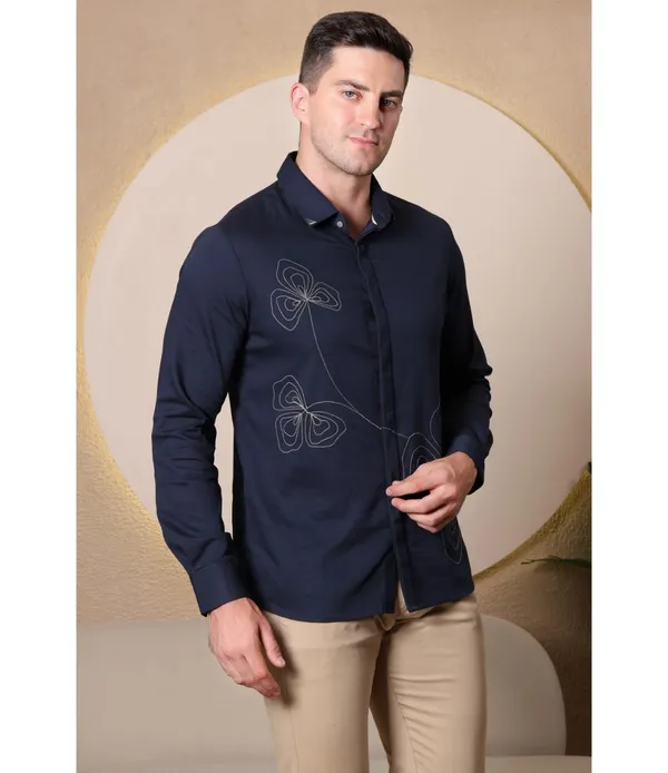 Blue_Polycotton_Full_Sleeve_Shirt_For_Men