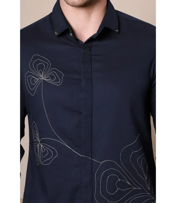 Blue_Polycotton_Full_Sleeve_Shirt_For_Men