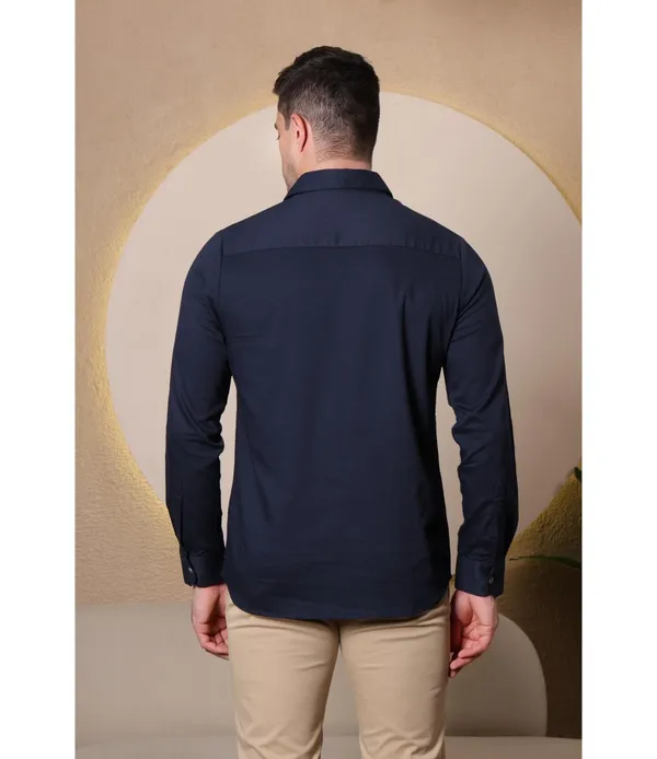 Blue_Polycotton_Full_Sleeve_Shirt_For_Men