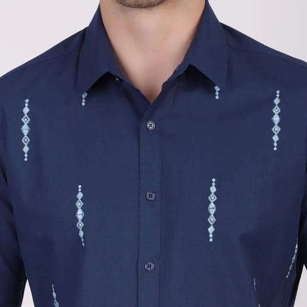 Pier_Seven_Mirror_hand_Embroidered_100%_Cotton_Men's_Slim_Fit_Full_Sleeve_Shirt_-_Navy_(PWE009)