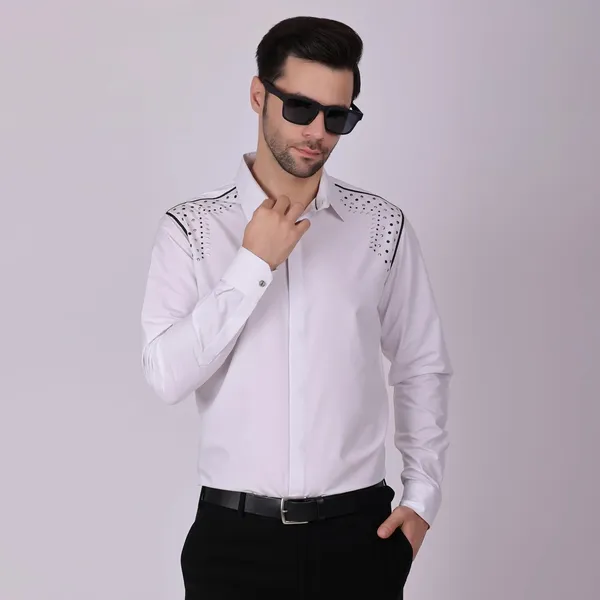 Pier_Seven_Embroidered_Cotton_Blend_Men's_Slim_Fit_Full_Sleeve_Shirt-_White_(PWY013)