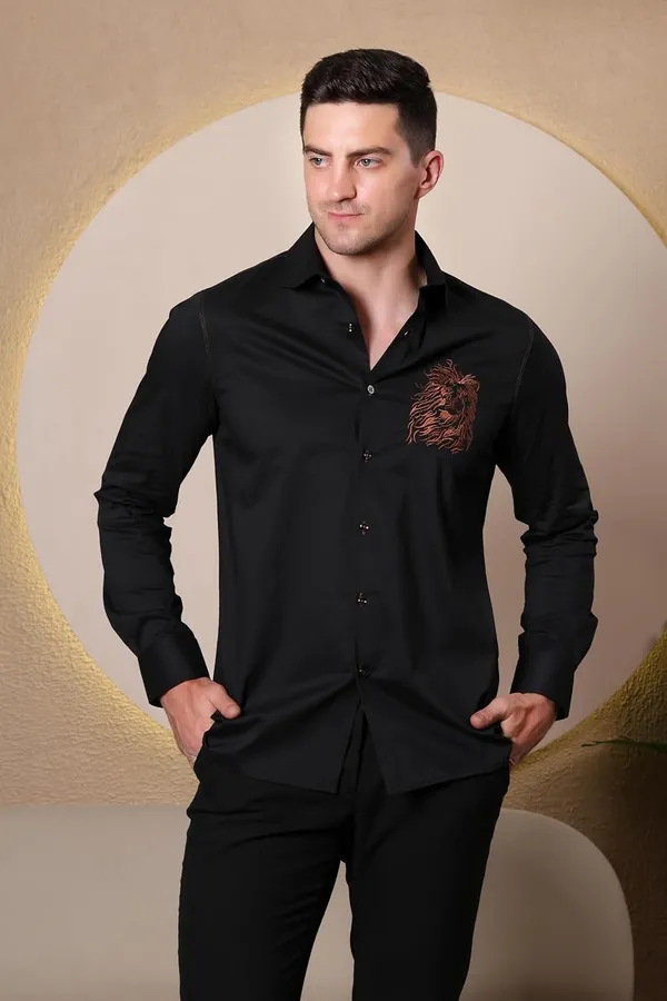 Pier_Seven_Embroidered_Cotton_Blend_Men's_Slim_Fit_Full_Sleeve_Shirt_-_Black_(PWY066)