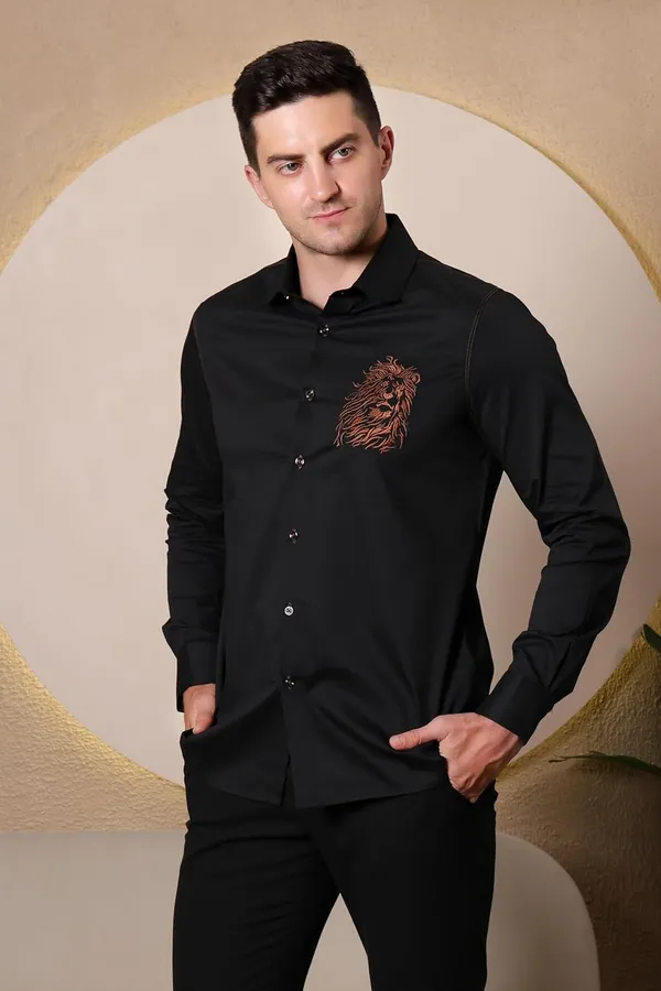 Pier_Seven_Embroidered_Cotton_Blend_Men's_Slim_Fit_Full_Sleeve_Shirt_-_Black_(PWY066)