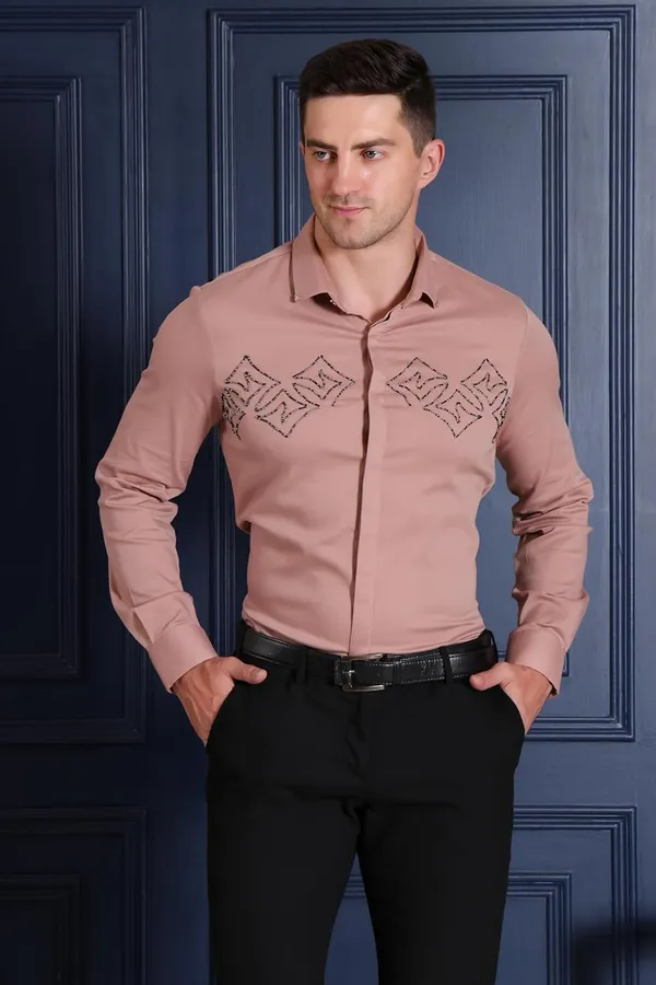 Pier_Seven_Embroidered_Cotton_Blend_Men's_Slim_Fit_Full_Sleeve_Shirt_-_Nude_(PWY200)