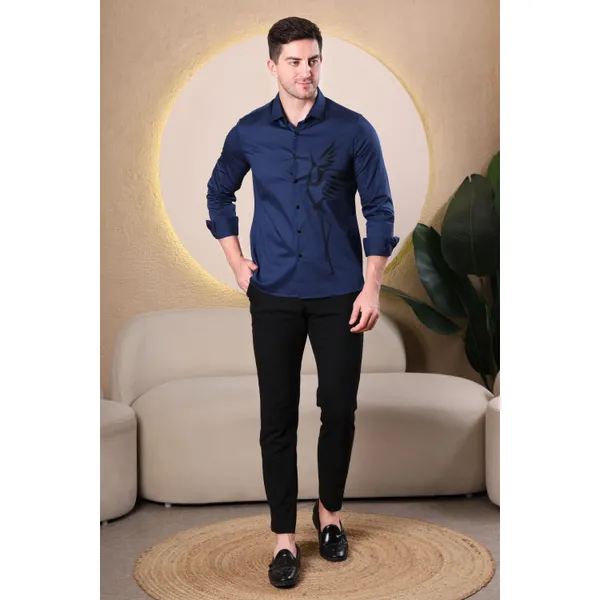 Pier_Seven_Men_Navy_Blue_Premium_Slim_Fit_Cotton_Shirt_with_Glossy_Embroidered_Bird_Design