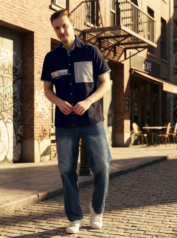 Navy__Cotton_Printed_Shirt_For_Men
