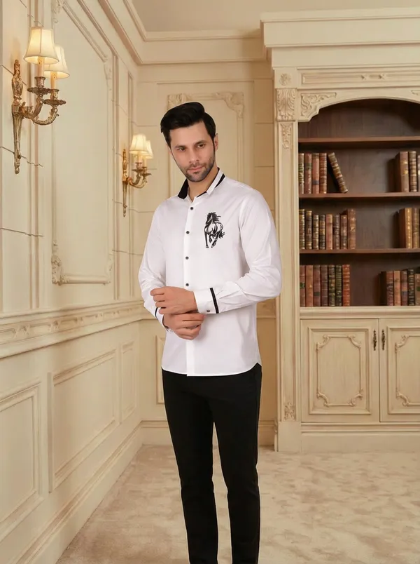 Whie_Cotton_Blend_Full_Sleeve_Shirt_For_Men