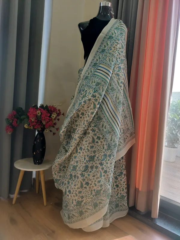 Beige_Printed_Khadi_Cotton_Flare_For_Women