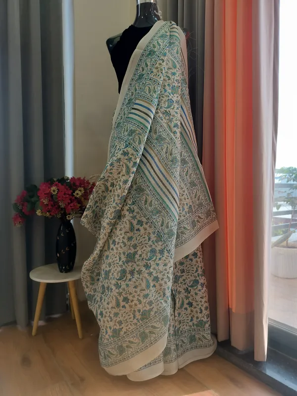 Beige_Printed_Khadi_Cotton_Flare_For_Women