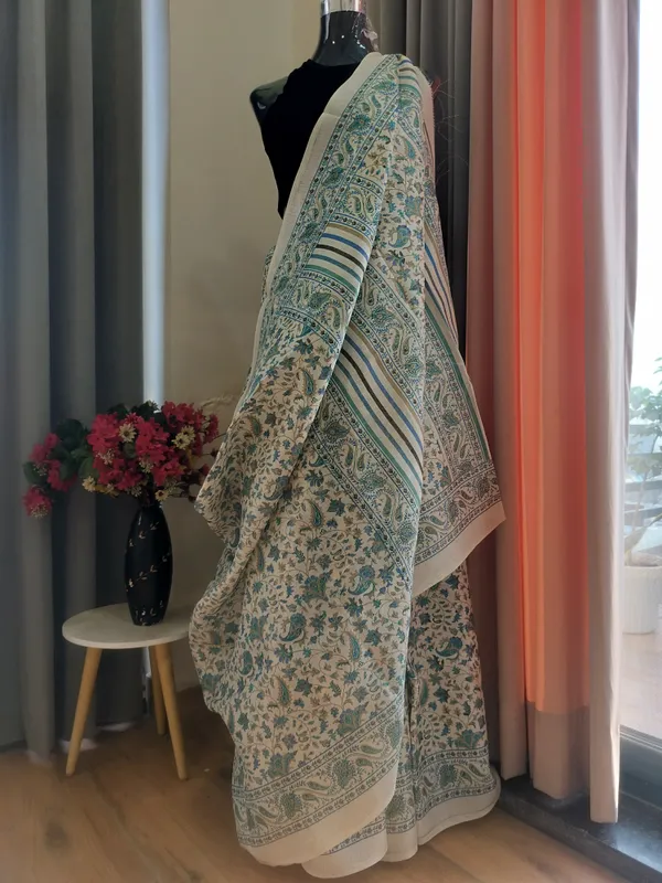 Beige_Printed_Khadi_Cotton_Flare_For_Women