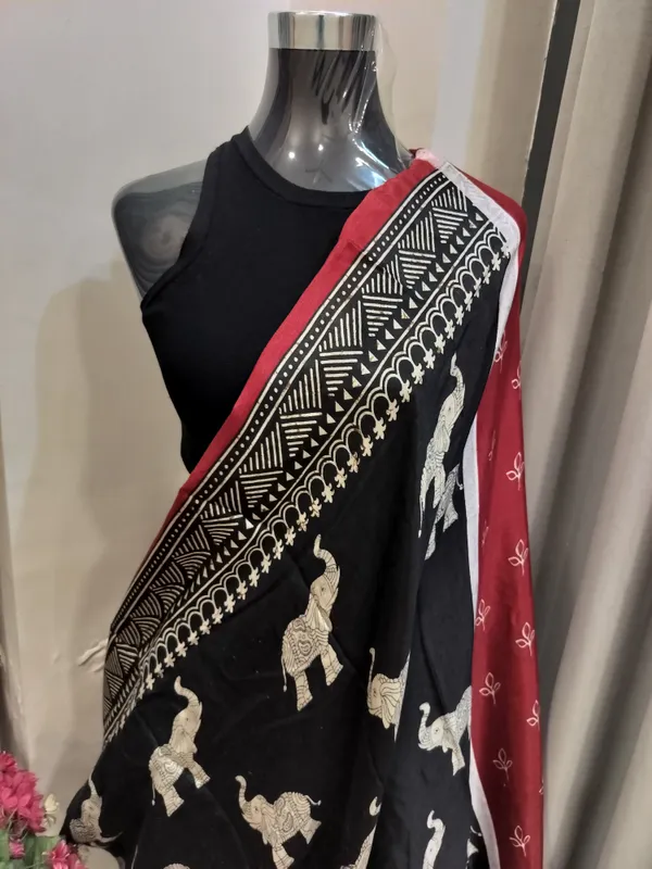 Black_Mulcotton_Kalamkari_Gajraj_Saree_For_Women