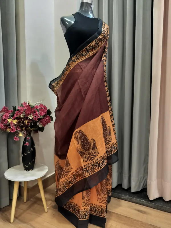 Brown_Boho_Tusker_Cotton_Saree_For_Women