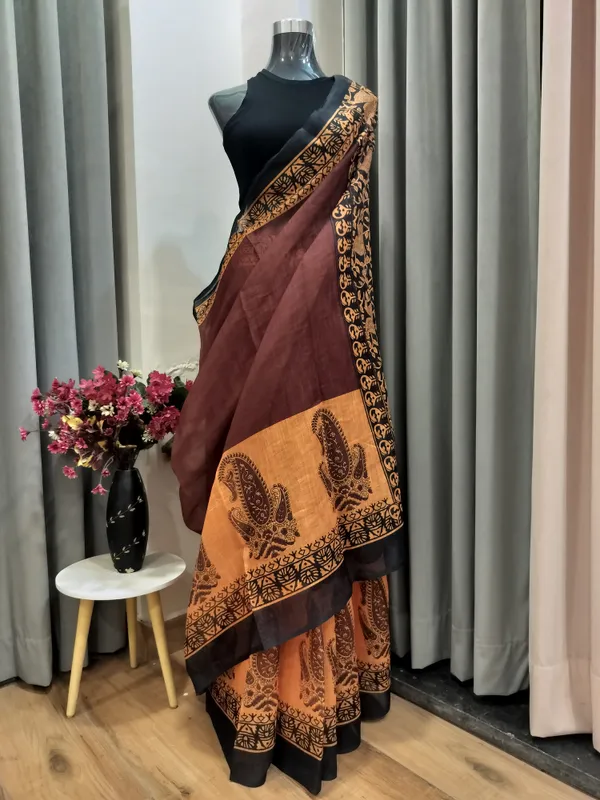 Brown_Boho_Tusker_Cotton_Saree_For_Women