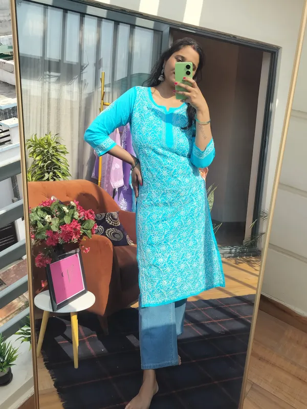 Blue_Jaal_Chikankari__Cotton_kurta_