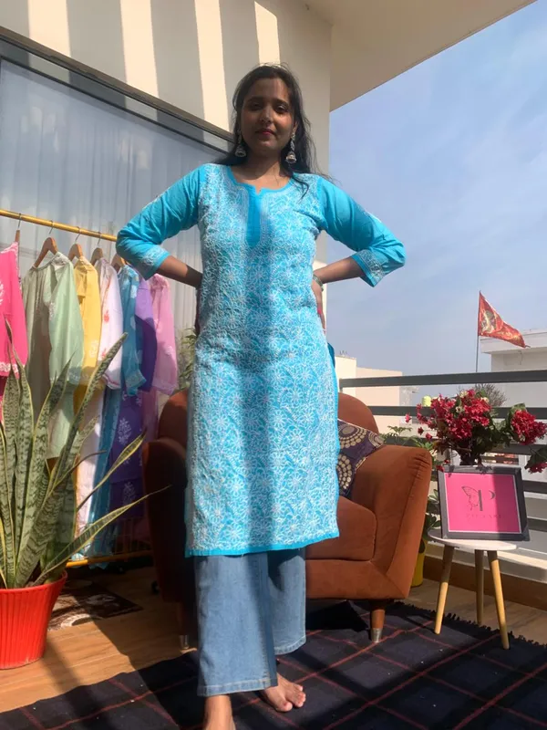 Blue_Jaal_Chikankari__Cotton_kurta_