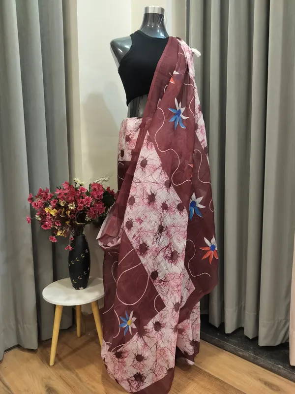 Brown_&_Light_Pink_Cotton_Ele-Art_Drape_For_Women