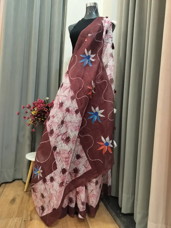Brown_&_Light_Pink_Cotton_Ele-Art_Drape_For_Women