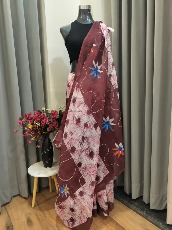 Brown_&_Light_Pink_Cotton_Ele-Art_Drape_For_Women