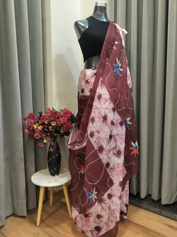 Brown_&_Light_Pink_Cotton_Ele-Art_Drape_For_Women