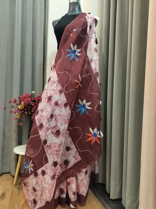 Brown_&_Light_Pink_Cotton_Ele-Art_Drape_For_Women