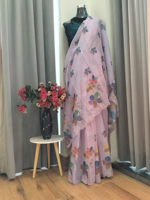 Lilac_Cotton_Lily_Charm_Saree_For_Women