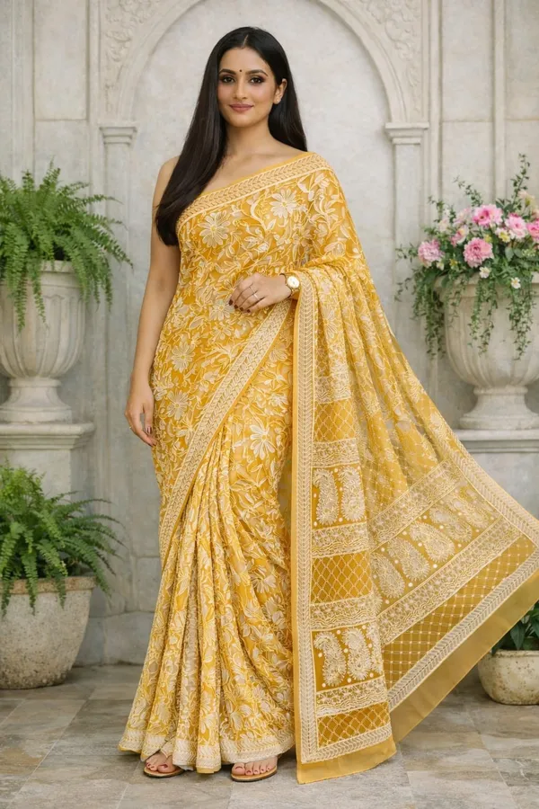 Mustard_Yellow_Chikankari_Full_Jaal_Work_Saree