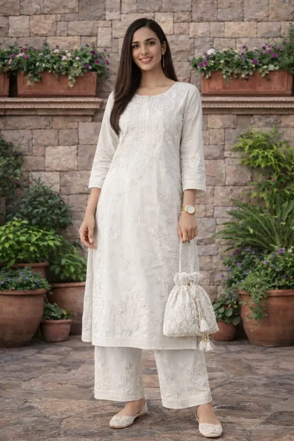 Premium_White_Chanderi_2_Peice_Suit_Set