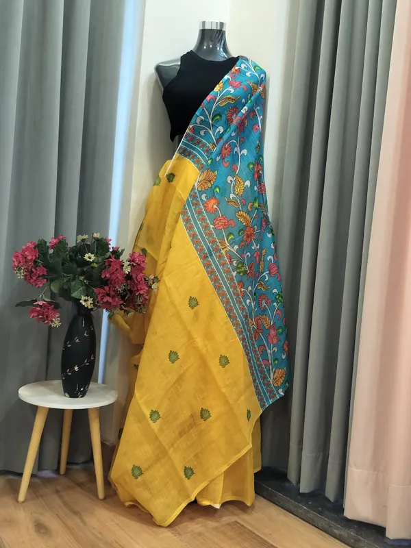 Yellow_Spring_Mul_Cotton_Saree_For_Women